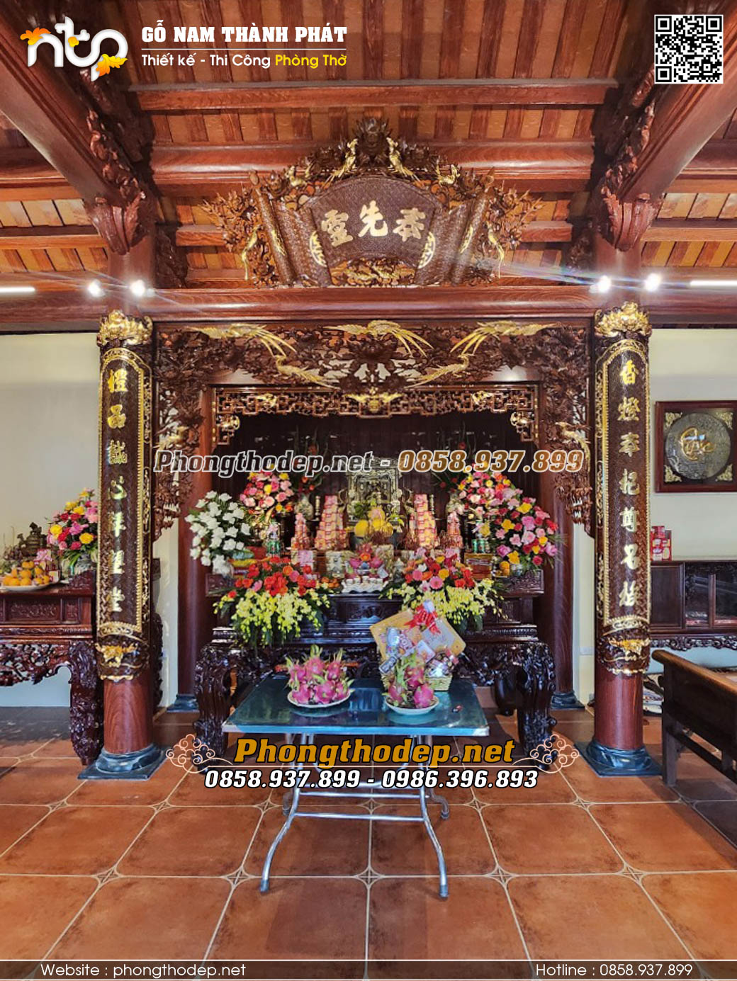 Thi công phòng thờ đẹp tại Nam Định
